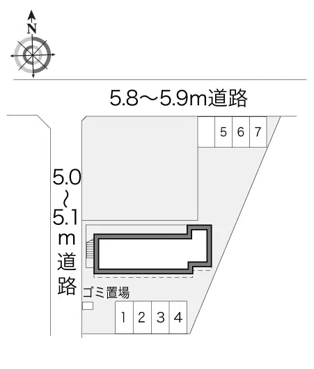 ★手数料０円★福山市東手城町　月極駐車場（LP）